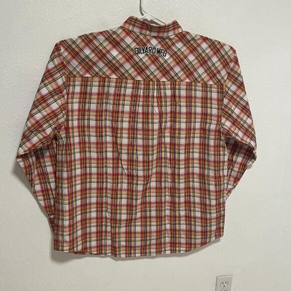 Gilyard MFG Shirt Long Sleeve Casual Plaid Button Down Red Men's size XXL 2XL - Picture 3 of 8
